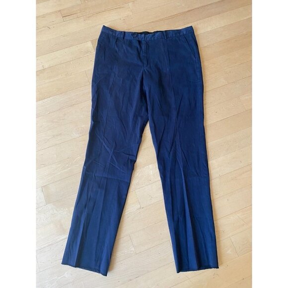 NORDSTROM Bnwot Tech-Smart Trim Fit Pants Trousers Navy Blue Chinos - Picture 2 of 10